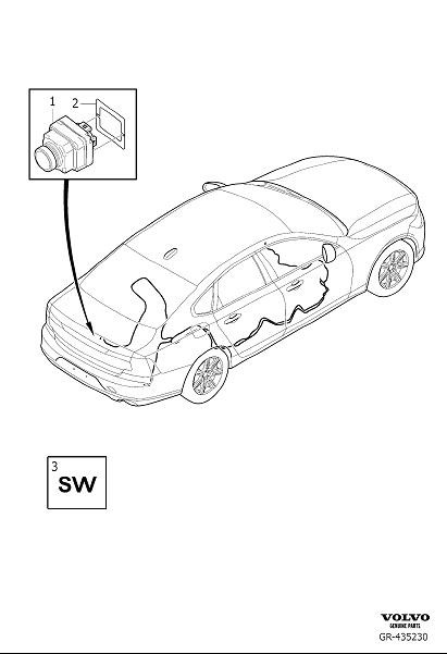 Diagram Park assist camera rear for your 2015 Volvo V60 Cross Country   