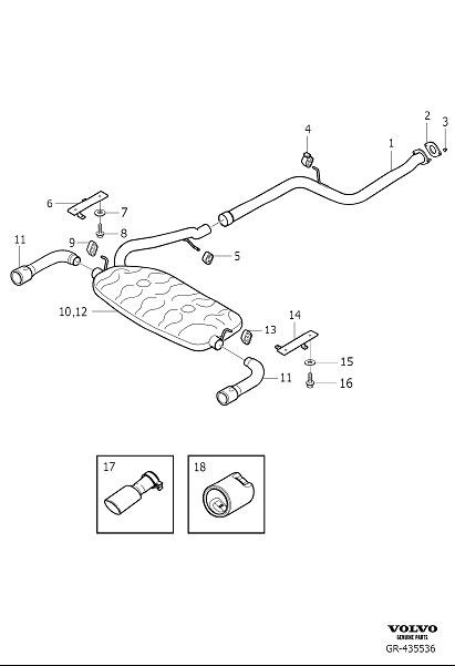 Diagram Exhaust system for your 2003 Volvo S40   