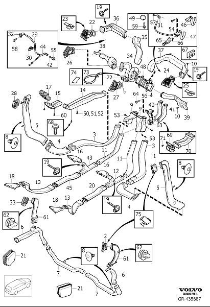 Diagram Air distribution for your 2012 Volvo XC60   