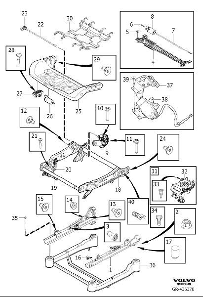 Diagram Subframe for seat, electrical adjustment for your 2023 Volvo V90 Cross Country   
