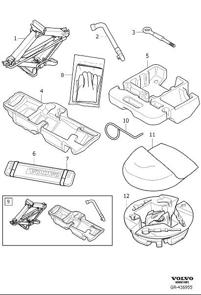 Diagram Tools and jack for your 2007 Volvo V70   