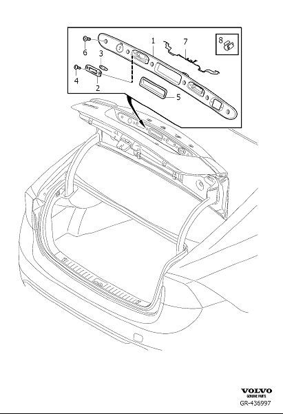 Diagram Handle tailgate for your 2008 Volvo V70   