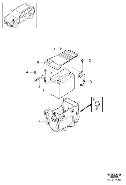 Diagram Support battery for your Volvo XC60  