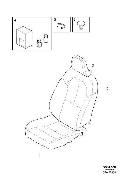 Diagram Upholstery front seat for your 2018 Volvo V60 Cross Country   