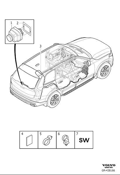 Diagram Park assist camera rear for your Volvo XC60  