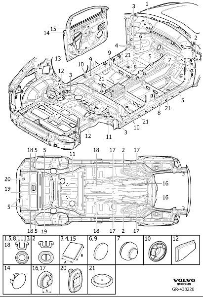 Diagram Seals body, passenger compartment and doors for your 2003 Volvo XC90   