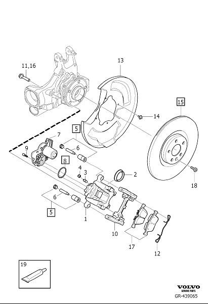 Diagram Rear wheel brake for your 2019 Volvo S90   