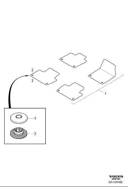 Diagram Mats passenger compartment for your 2004 Volvo XC90   