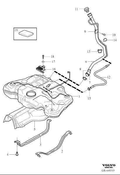 Diagram Fuel tank and connecting parts for your 2016 Volvo XC60   