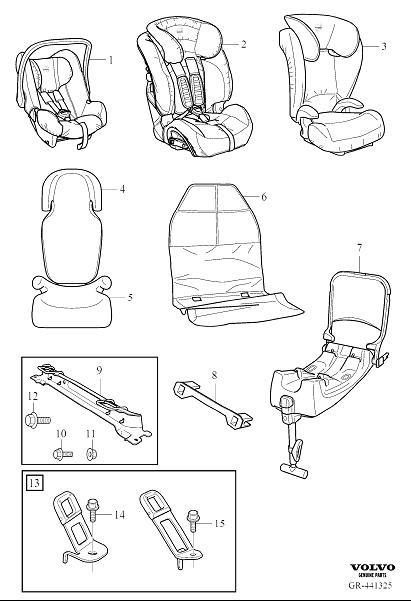 Diagram Child (safety) seat for your 2000 Volvo S40   