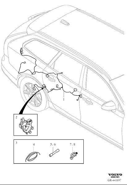 Diagram Cable harness rear axle for your Volvo V70  