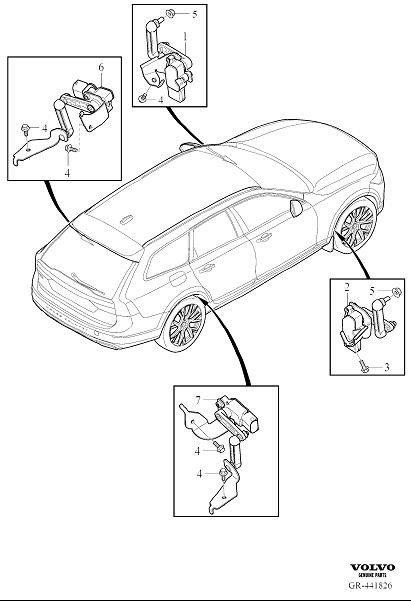 Diagram Position sensor, headlamp levelling for your 2023 Volvo V90 Cross Country   