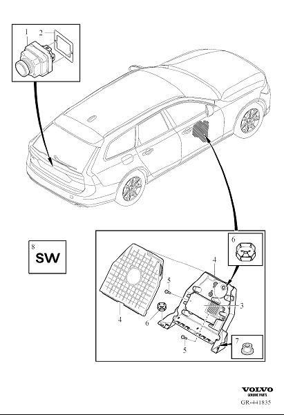 Diagram Park assist camera rear for your Volvo V90  