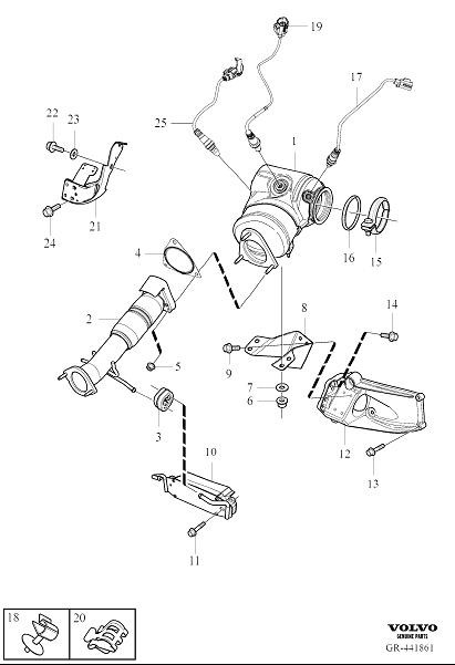 Le diagramme Catalyseur pour votre 2016 Volvo XC70 2.0l 4 cylindres Turbo  