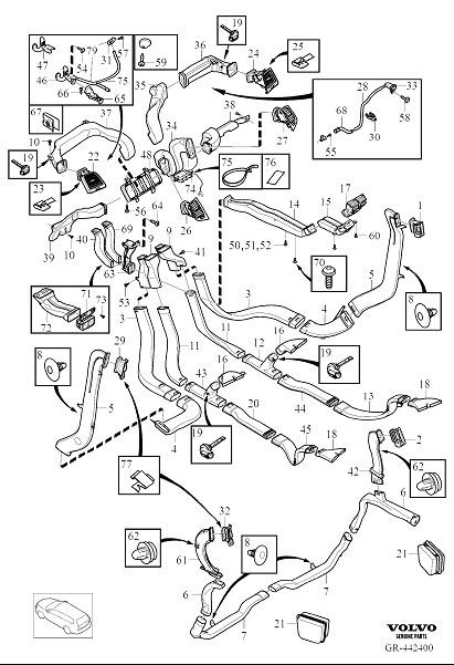 Diagram Air distribution for your 2015 Volvo XC60   