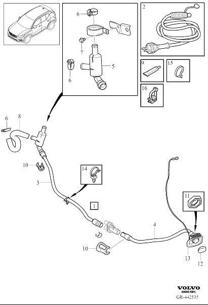 Diagram Auxiliary heater, electric for your 2015 Volvo V60 Cross Country   