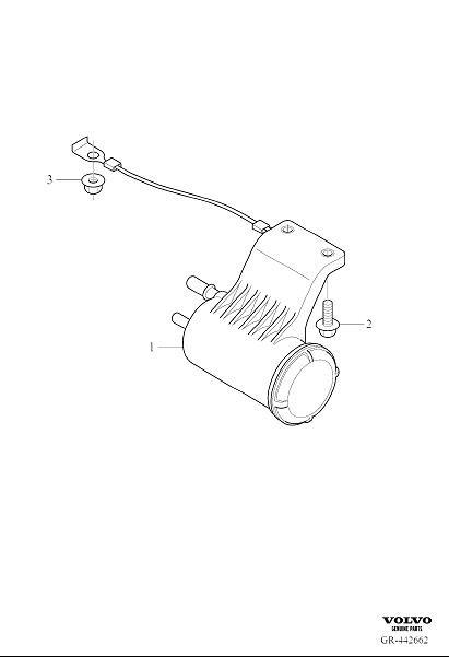 Diagram Fuel filter with mounting parts for your Volvo XC40  