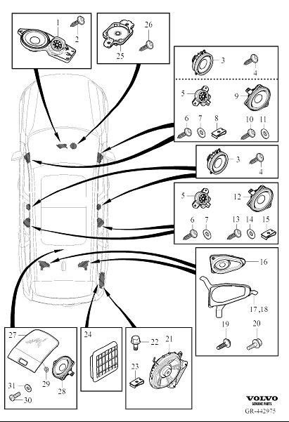 Diagram Loudspeaker for your Volvo XC90  