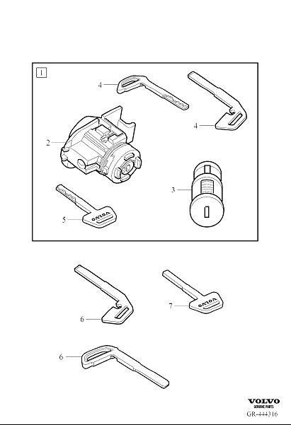 Diagram Lock kits for your Volvo V50  