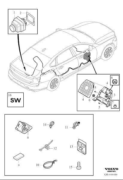 Diagram Park assist camera rear for your Volvo S90  