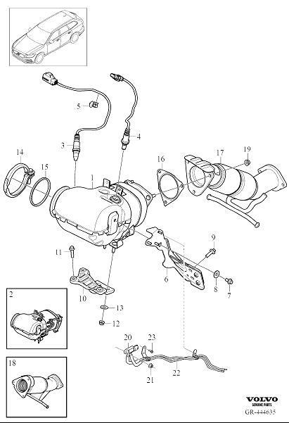 Diagram Catalytic converter for your 2023 Volvo V90 Cross Country   