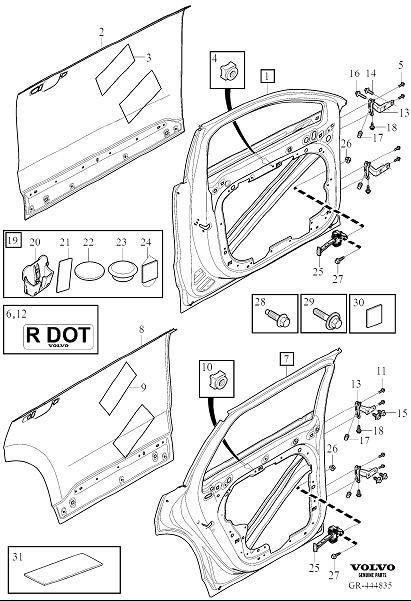 Diagram Side door assembly for your Volvo XC90  