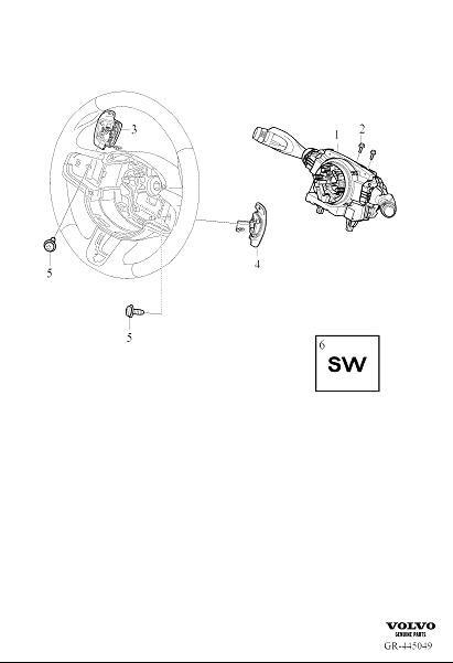 Diagram Steering wheel stalks for your 2013 Volvo XC60   