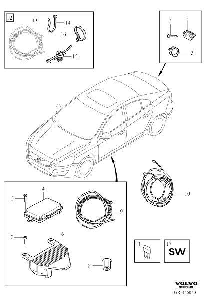 Diagram Park assist camera rear for your 2013 Volvo S60   