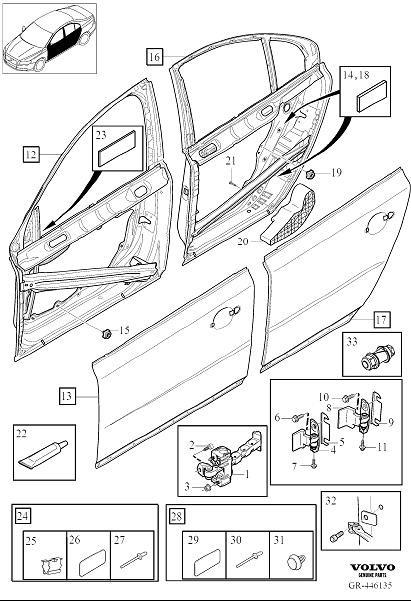 Diagram Side door assembly for your 2022 Volvo V60 Cross Country   