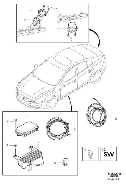 Diagram Park assist camera rear for your 2018 Volvo XC60   