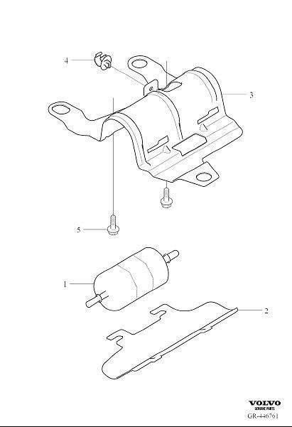 Diagram Fuel filter with mounting parts for your Volvo XC60  