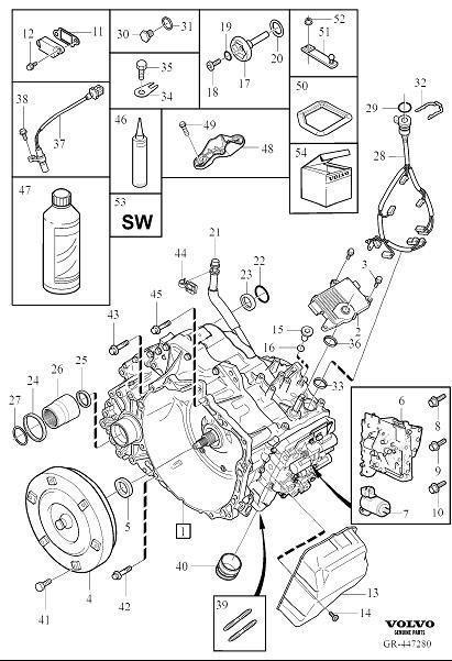 Diagram Automatic transmission for your 2015 Volvo XC60  2.5l 5 cylinder Turbo 