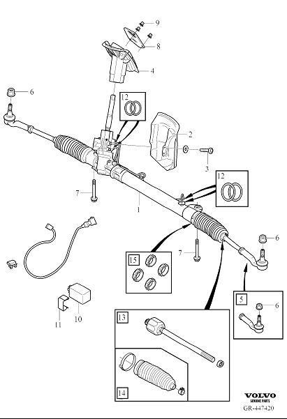 Diagram Steering gear for your 1999 Volvo V70   