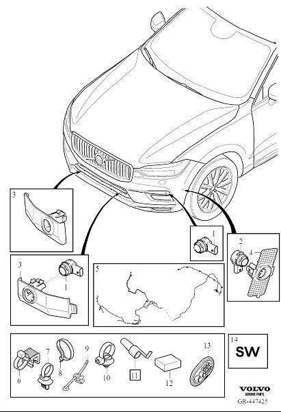 Diagram Park assist front for your 2015 Volvo XC60   