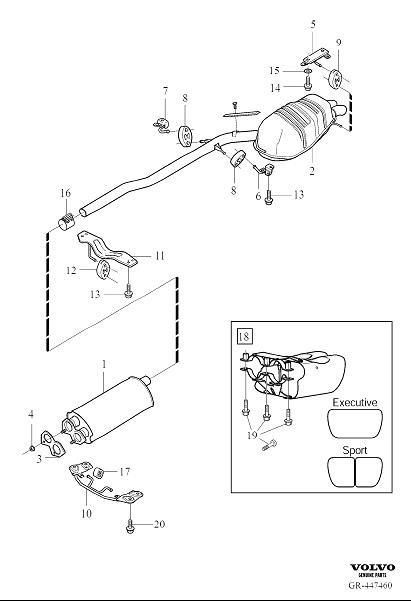 Diagram Exhaust system for your 2003 Volvo V70   
