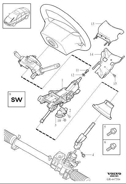 Diagram Steering column for your Volvo S40  