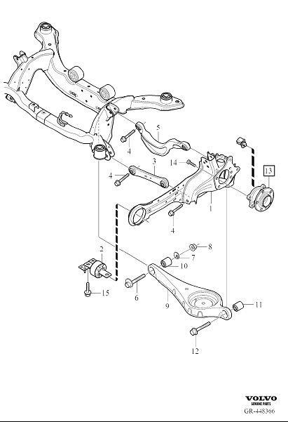 Diagram Rear suspension for your Volvo V60 Cross Country  