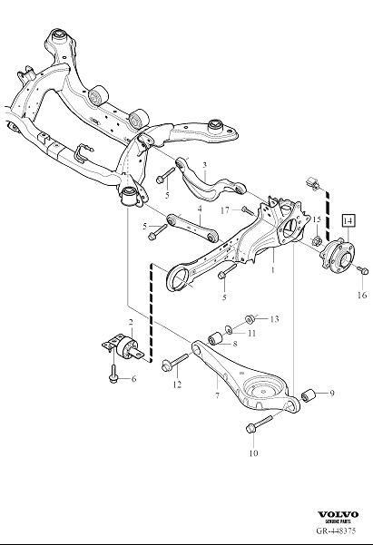 Diagram Rear suspension for your Volvo V60 Cross Country  