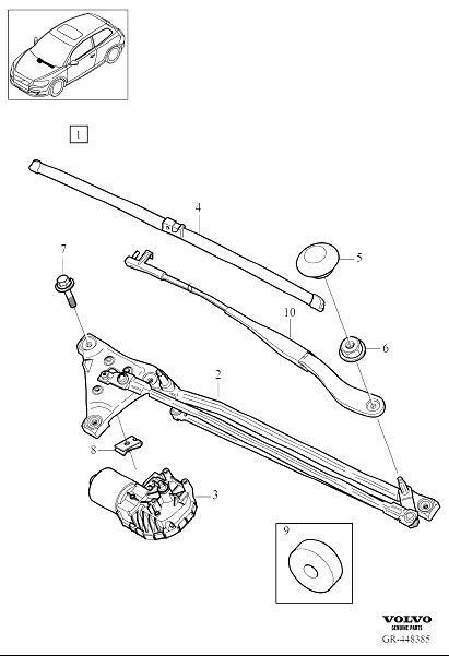 Diagram Windshield wipers, windscreen wipers for your 2000 Volvo S40   