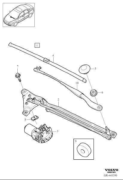 Diagram Windscreen wipers, windshield wipers for your 2003 Volvo S40   