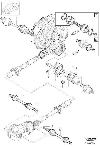 Diagram Drive shafts for your 2017 Volvo V60 Cross Country   