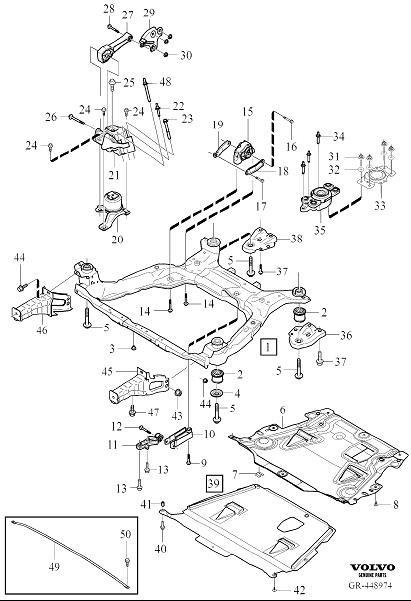 Diagram Engine mountings for your Volvo S60  