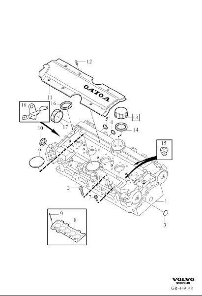 Diagram Cylinder head for your 2007 Volvo XC90   