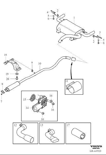 Diagram Exhaust system for your 1998 Volvo V70   