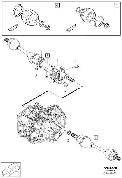 Diagram Drive shafts for your 2022 Volvo V90 Cross Country   