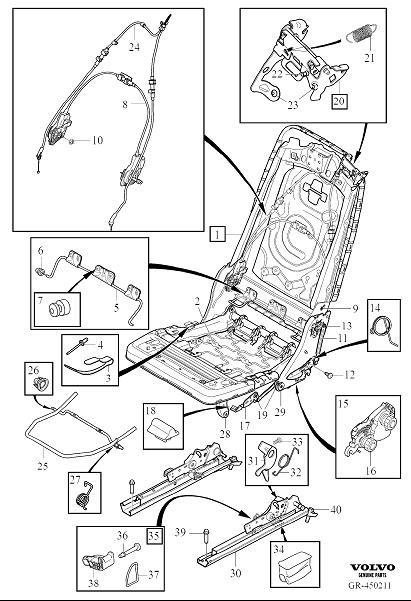 Diagram Rear seat frame for your 2015 Volvo XC60   
