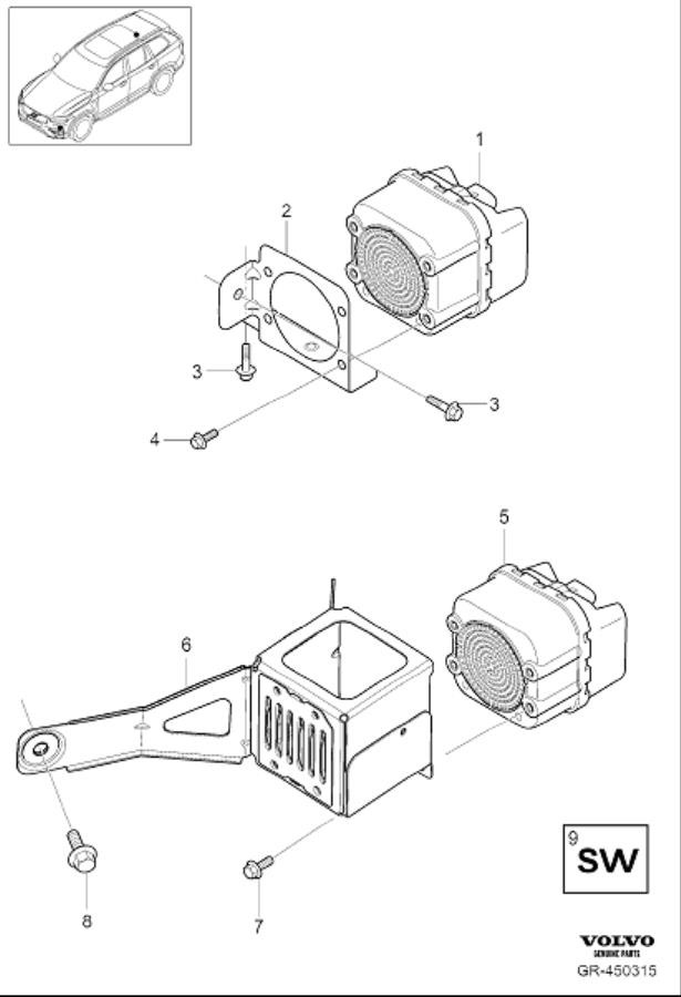 Full size assembly image of Exterior sound system (1/1)