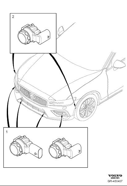 Diagram Park assist front for your 2013 Volvo XC60   
