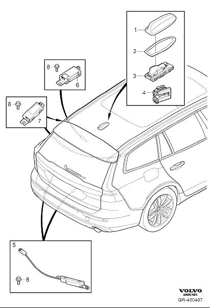 Diagram Antenna system for your 2007 Volvo V70   
