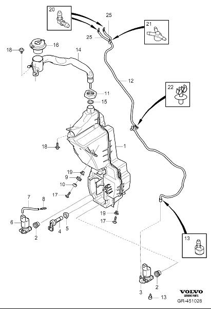 Diagram Washer equipment, front for your 2017 Volvo XC60   